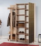 Hanah Home 135-220 Mueble de Entrada con Perchero y Estanterías, Roble Sonoma, Ancho 135cm x Alto 192cm x Fondo 36cm